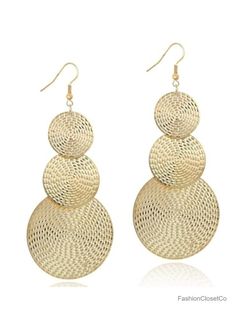 Geometric Statement Drop Dangle Earrings Gold Plated Punk Style Women